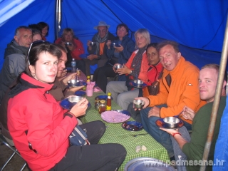 Dinner in our dinning camp